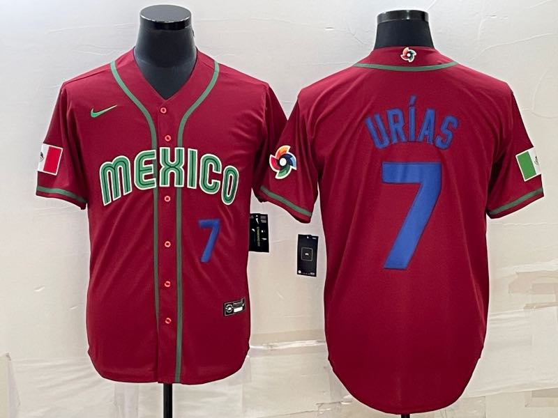 MLB Mexico #7 Urias blue Number Red World Cup Jersey