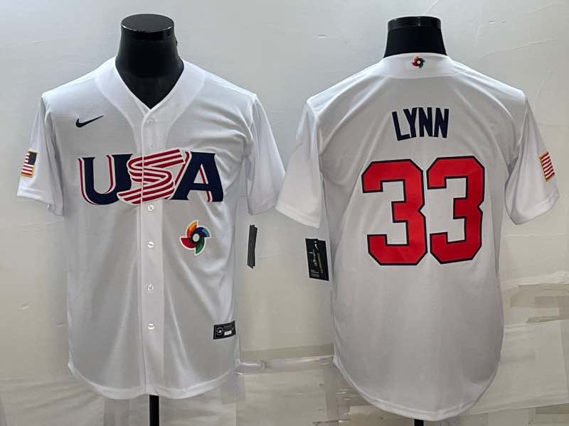 MLB USA #33 Lynn White  World Cup Jersey