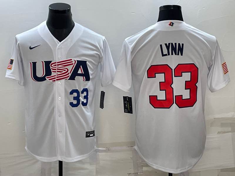 MLB USA #33 Lynn White World Cup Jersey