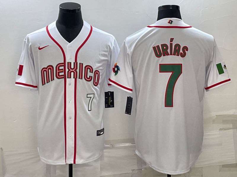 MLB Mexico #7 Urias White Number World Cup Jersey