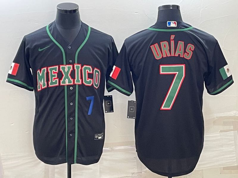 MLB Mexico #7 Urias Black Blue Number World Cup Jersey