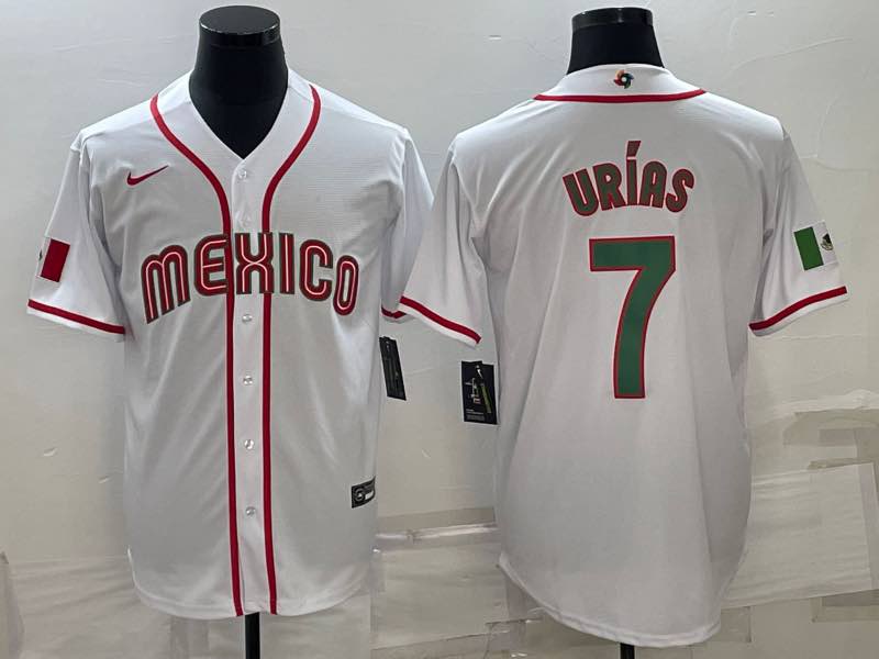 MLB Mexico #7 Urias White World Cup Jersey