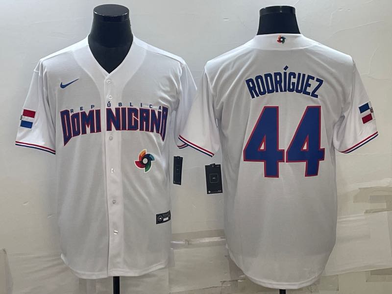 MLB Domi Nicana #44 Rodriguez World Cup White Jersey