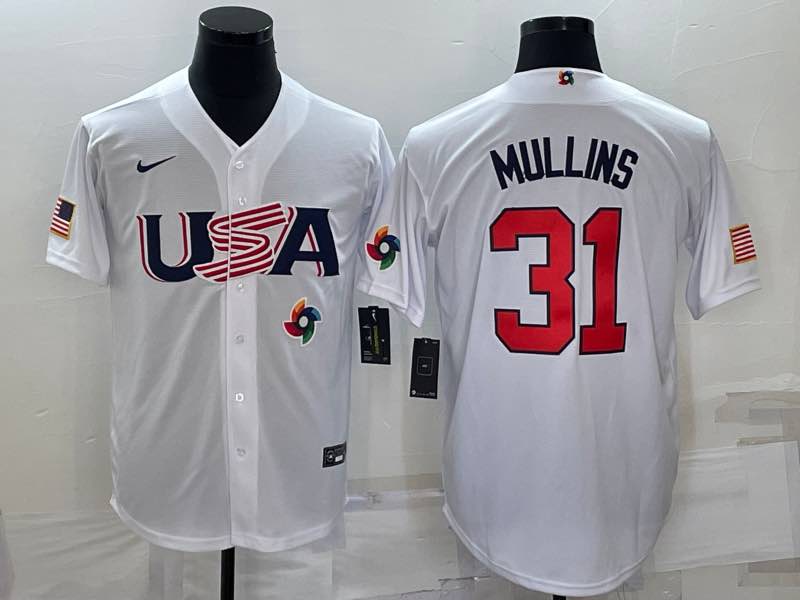 MLB USA #31 Mullins White  World Cup Jersey