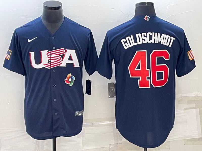 MLB USA #46 Goldschmidt Blue World Cup Jersey