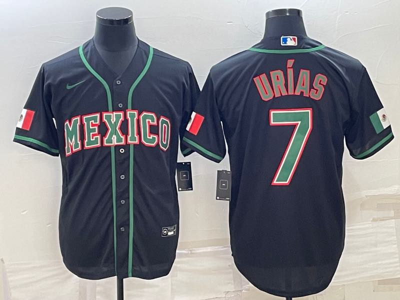 MLB Mexico #7 Urias Black Number World Cup Jersey