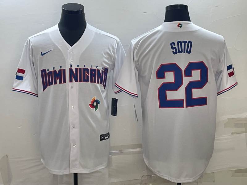 MLB Domi Nicana #22 Soto Number World Cup White Jersey