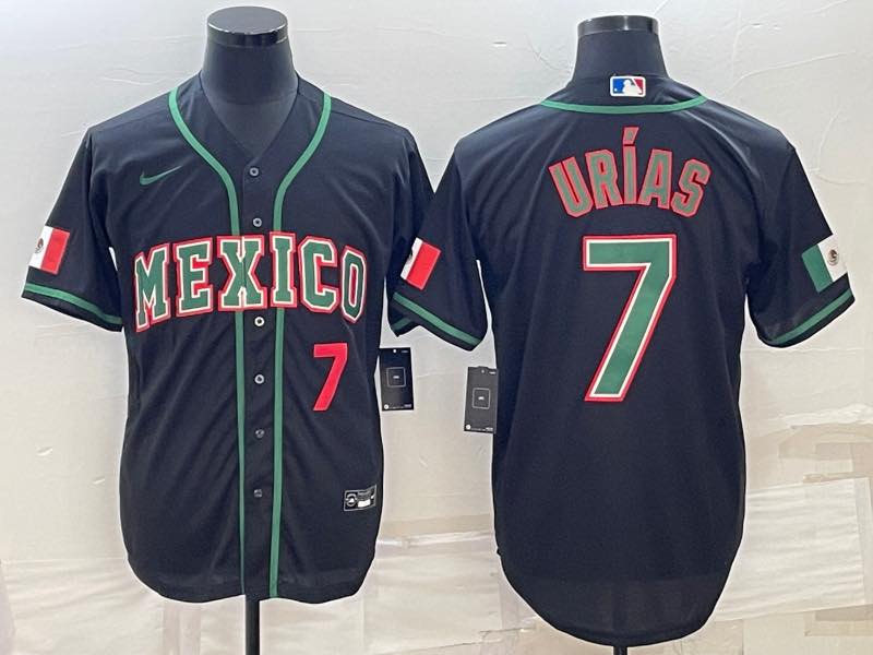 MLB Mexico #7 Urias Black Red Number World Cup Jersey