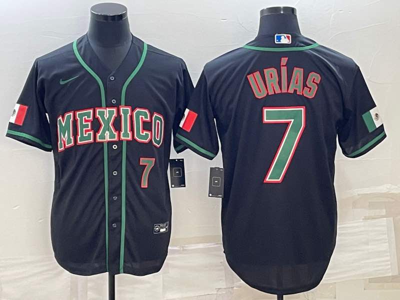 MLB Mexico #7 Urias Black Green Number World Cup Jersey