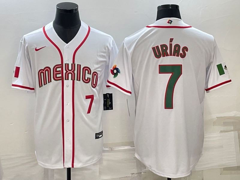 MLB Mexico #7 Urias Red Number World Cup Jersey