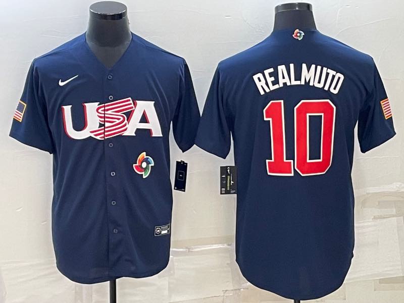 MLB USA #65 Cortes #10 Realmuto White Number World Cup Jersey