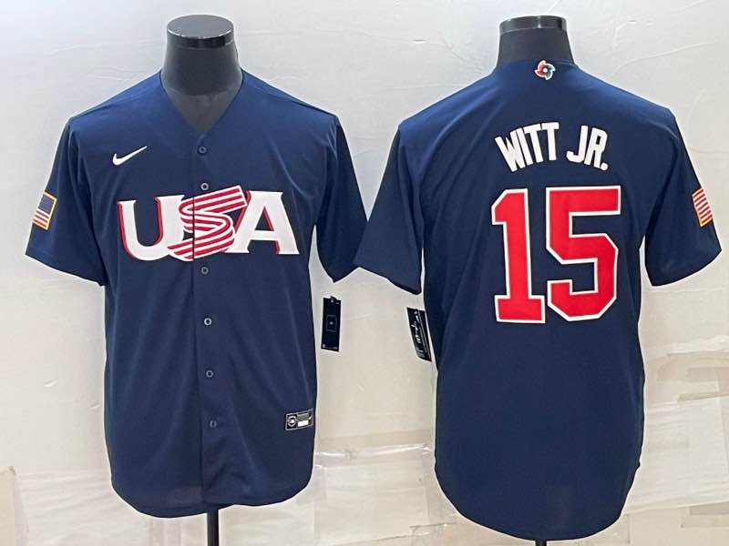 MLB USA #15 Witt JR. White Number World Cup Jersey 