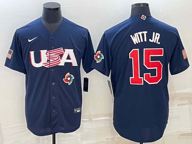 MLB USA #15 Witt JR. White World Cup Jersey 