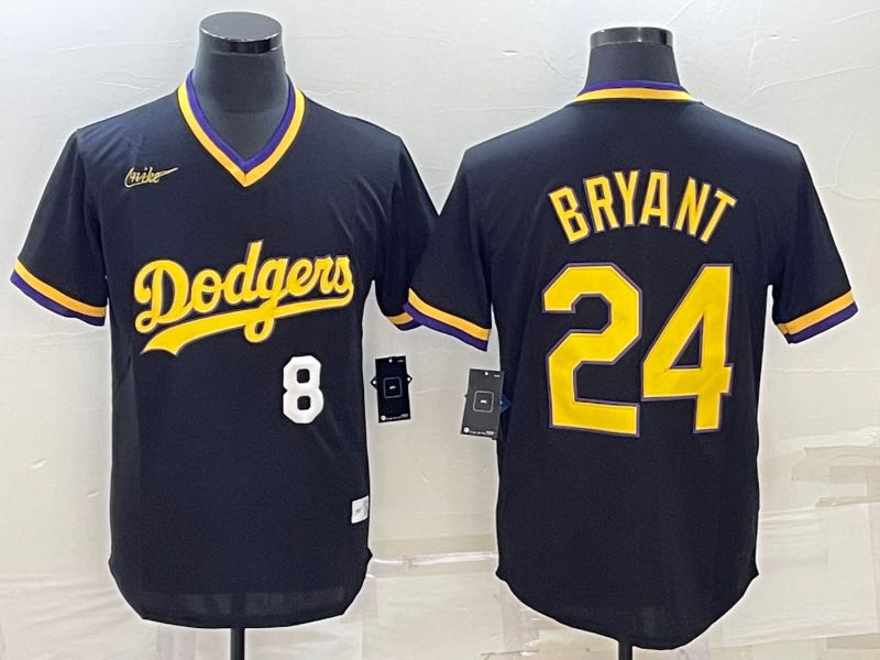 MLB Los Angeles Dodgers #24 Bryant Black Throwback  Jersey 