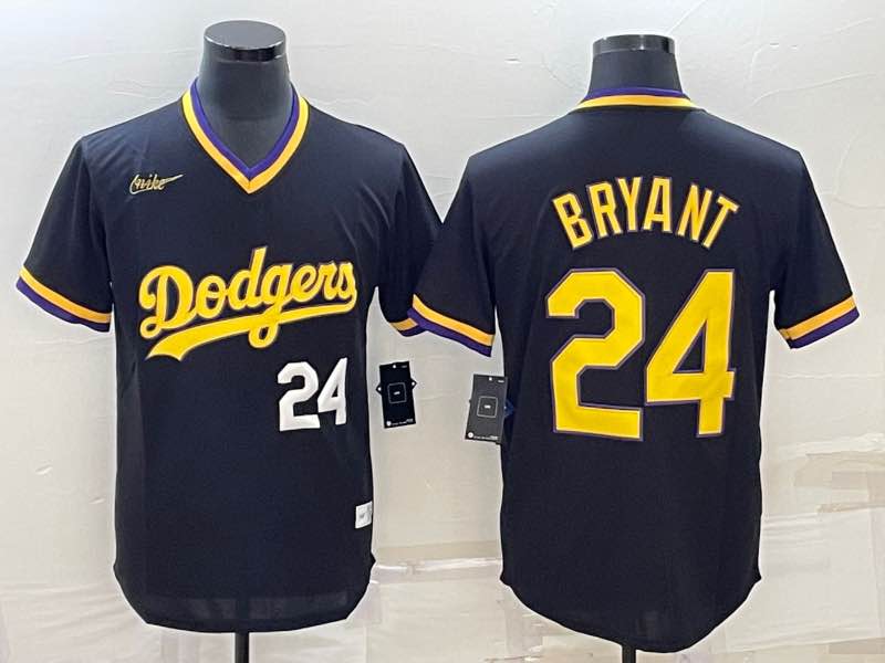 MLB Los Angeles Dodgers #24 Bryant Throwback Black Jersey 