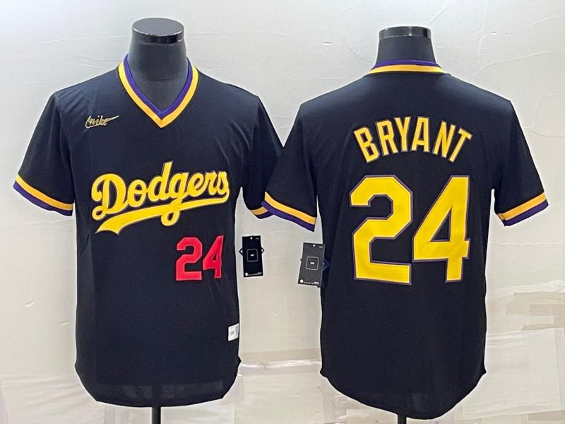 MLB Los Angeles Dodgers #24 Bryant Throwback Black Jersey