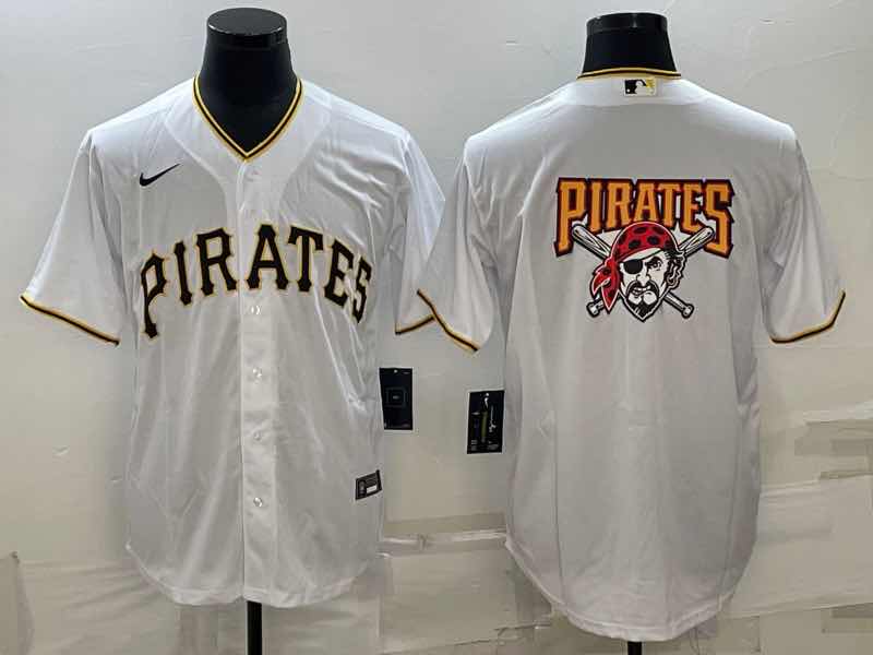MLB Pittsburgh Pirates Blank Logo White Jersey