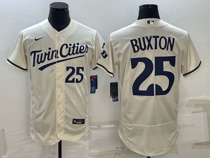 MLB Minnesota Twins #25 Buxton Cream Elite Jersey