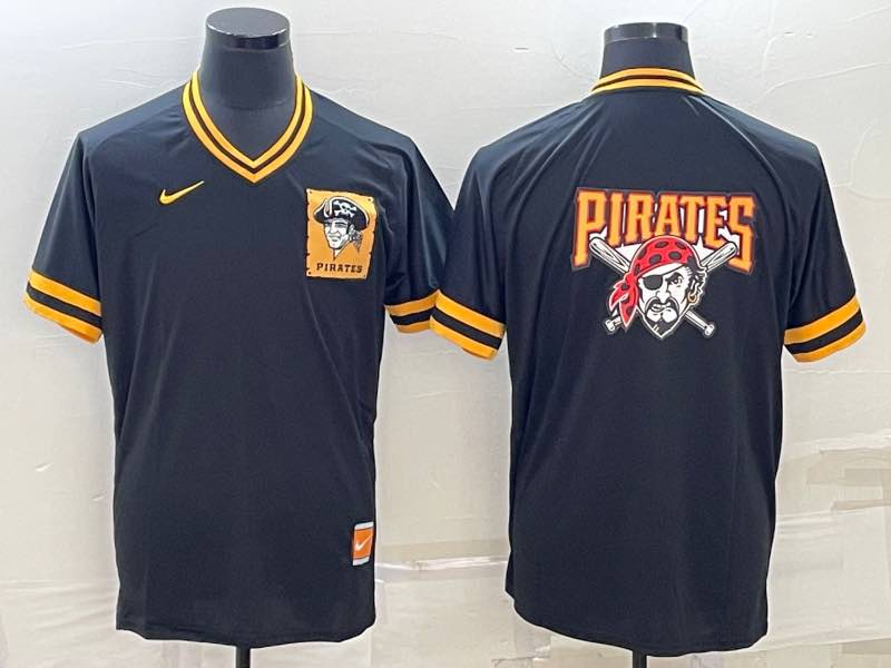 MLB Pittsburgh Pirates Blank Black Logo Jersey