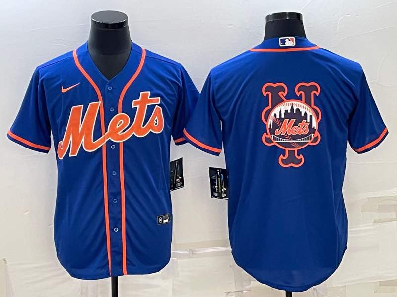 MLB New York Mets Blank BLue Logo Jersey