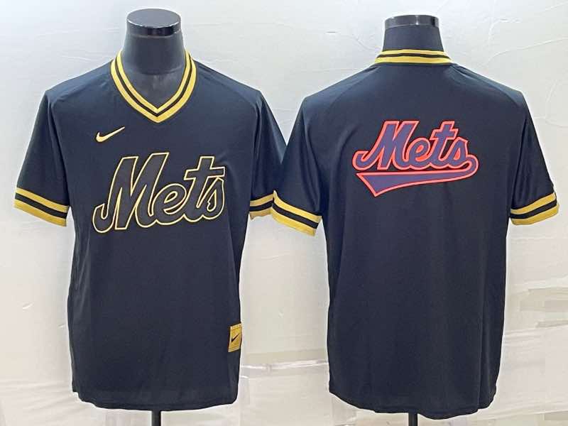 MLB New York Mets Blank Black Pullover Jersey