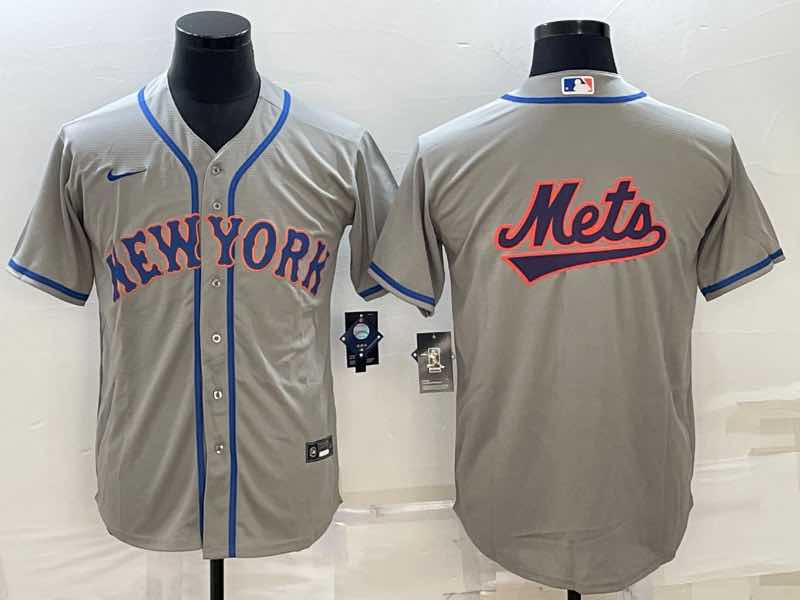 MLB New York Mets Blank Grey Logo Jersey