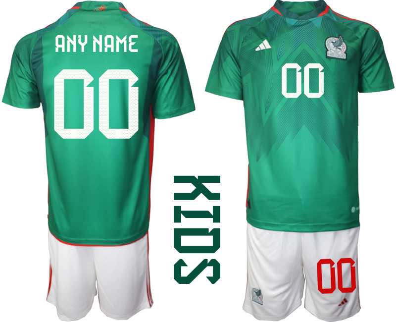Mexico Blank Soccer Home Jersey Suit Any Name and Number