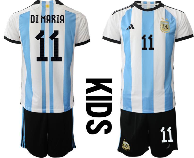 Argentina Home #11 Kids Football Jersey Suit
