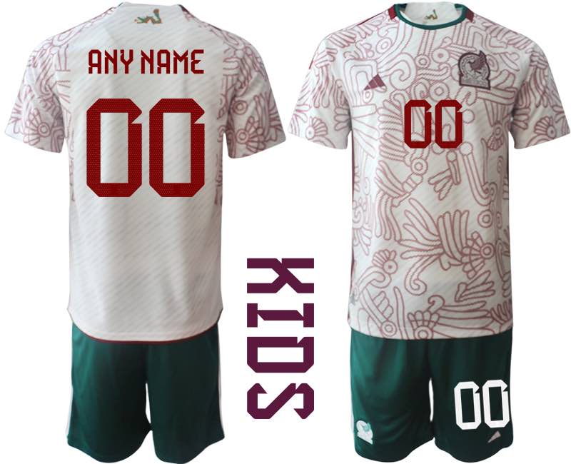 Kids Mexico Soccer Away Jersey Suit Any Name and Number