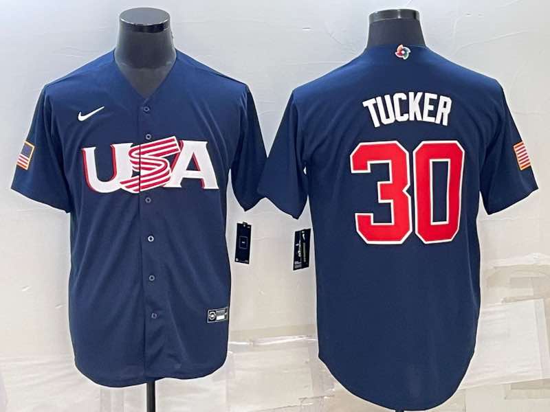 MLB USA #30 Tucker Blue World Cup Jersey