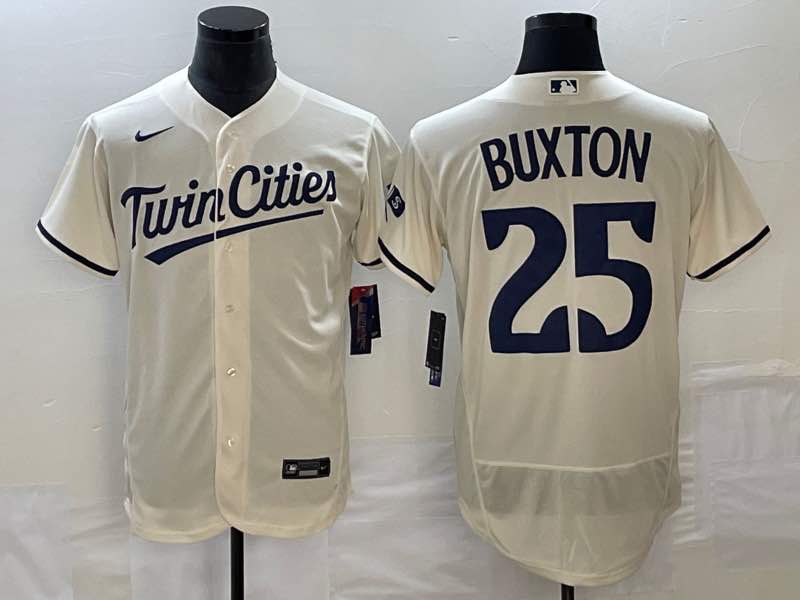 MLB Minnesota Twins #25 Buxton Cream Jersey