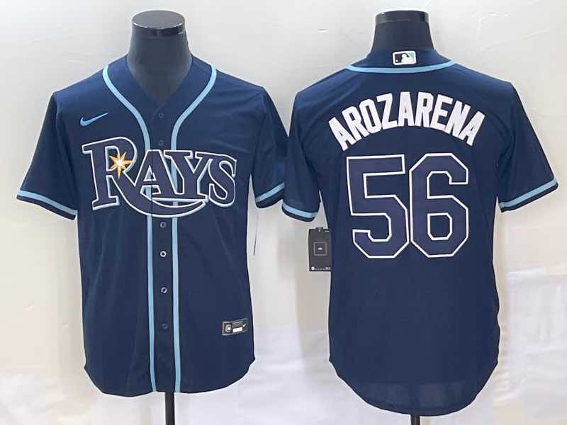 MLB Tampa Bay Rays #56 Arozarena Blue Jersey