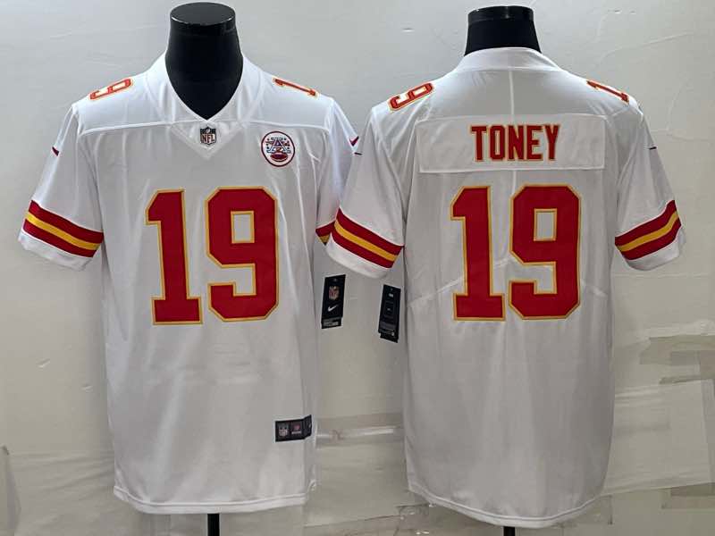 Nike NFL Kansas City Chiefs #19 Toney White Vapor Limited Jersey