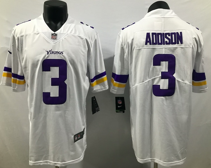 NFL Minnesota Vikings #3 Addison White Jersey
