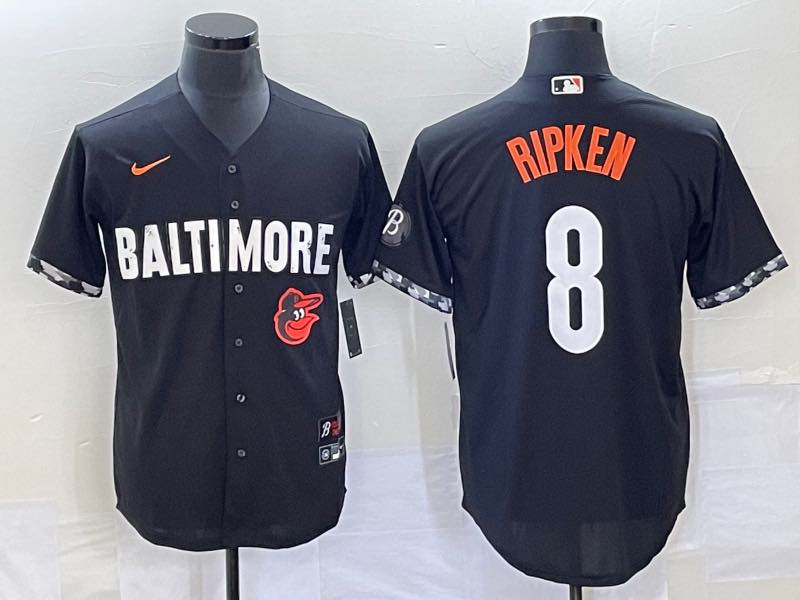 MLB Baltimore Orioles #8 Ripken Black Jersey