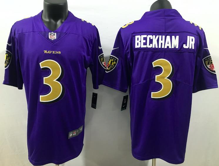 NFL Baltimore Ravens #3 Beckam JR Purple Vapor Limited Jersey