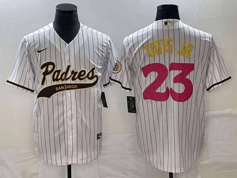 MLB San Diego Padres #23 Tatis JR. White Joint-design Jersey