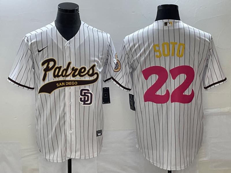 MLB San Diego Padres #22 Soto White Joint-design Jersey