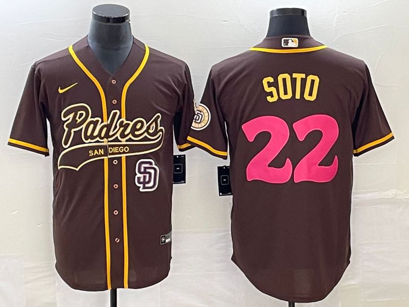 MLB San Diego Padres #22 Soto Brown Joint-design Jersey