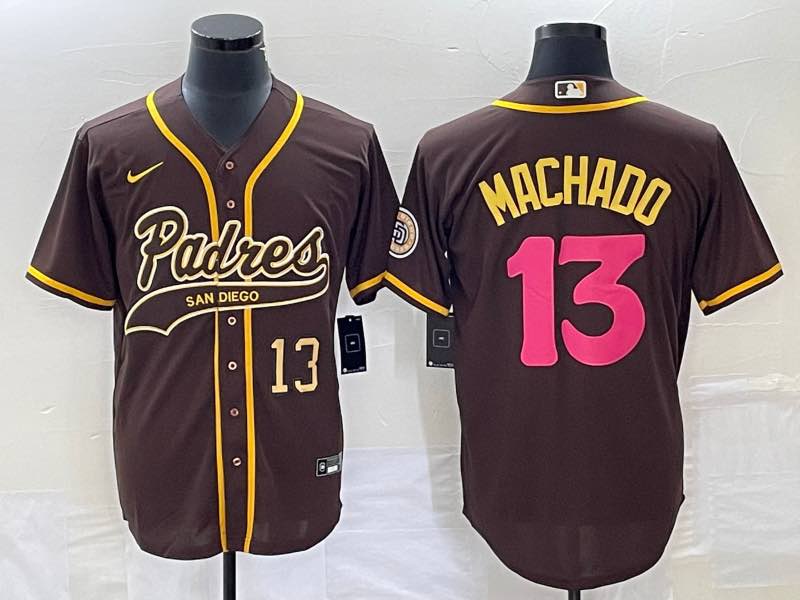 MLB San Diego Padres #13 Machado Brown Joint-design Jersey