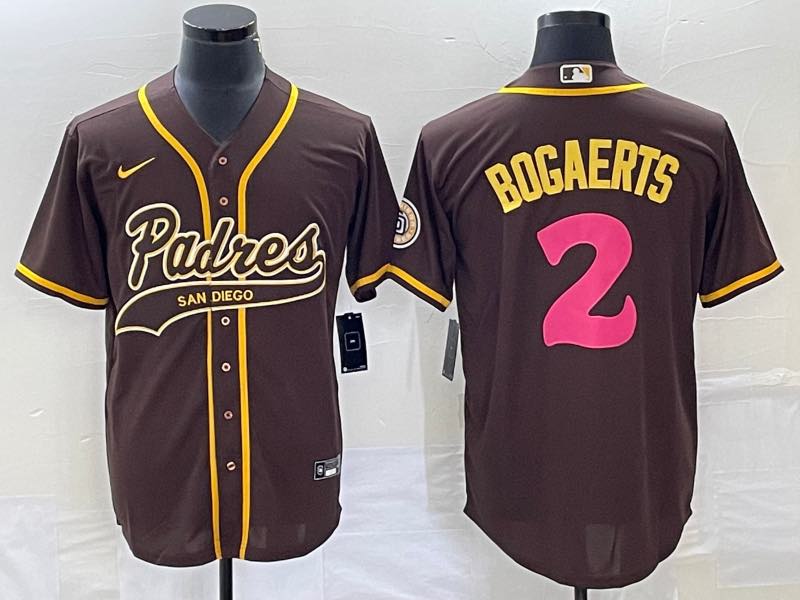 MLB San Diego Padres #2 Bogaerts Brown Joint-design Jersey