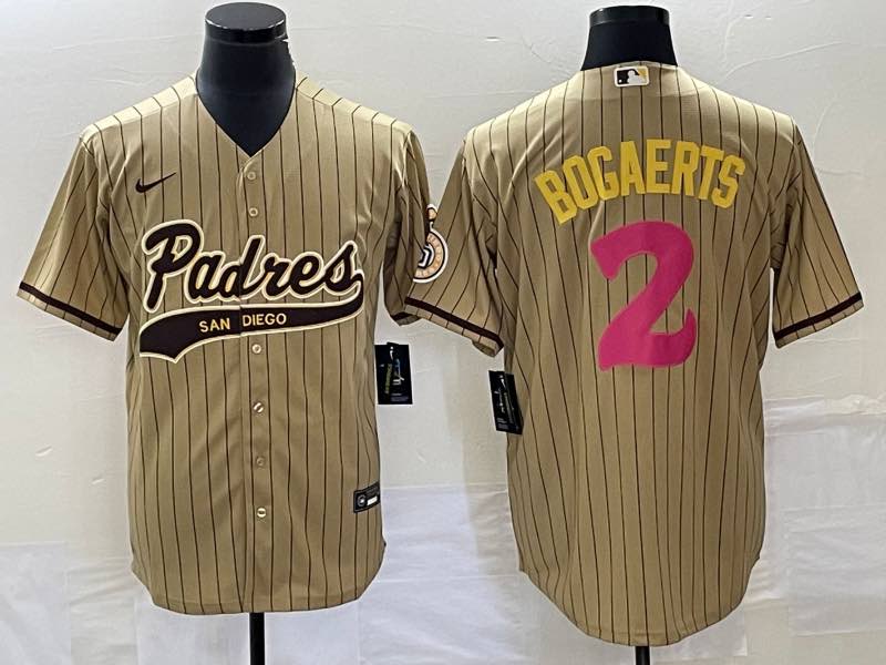 MLB San Diego Padres #2 Bogaerts Yellow Joint-design Jersey