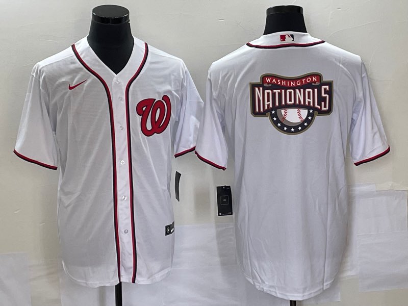 MLB Washington Nationals Blank Logo white Jersey