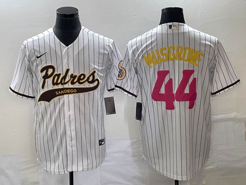 MLB San Diego Padres #44 Musgrove White Joint-design Jersey