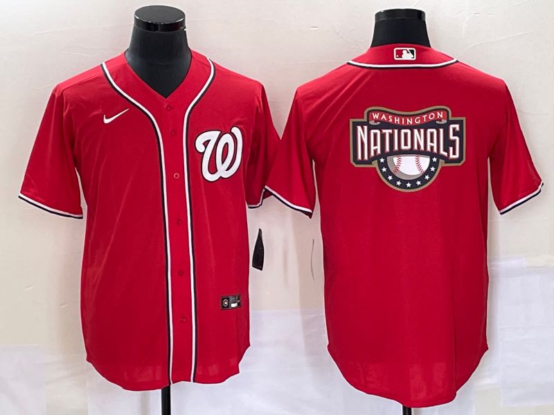 MLB Washington Nationals Blank Logo red Jersey