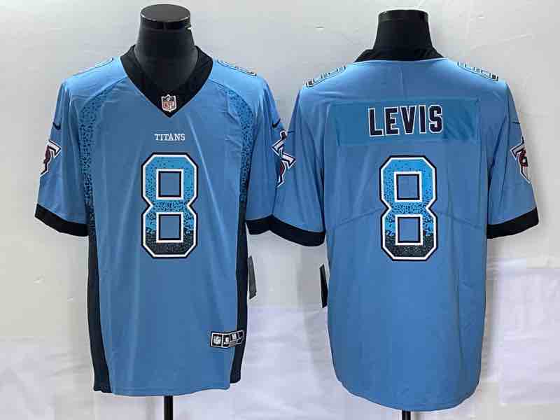 NFL Tennessee Titans #8 Levis Blue Drift Fashion Limited Blue Jersey 