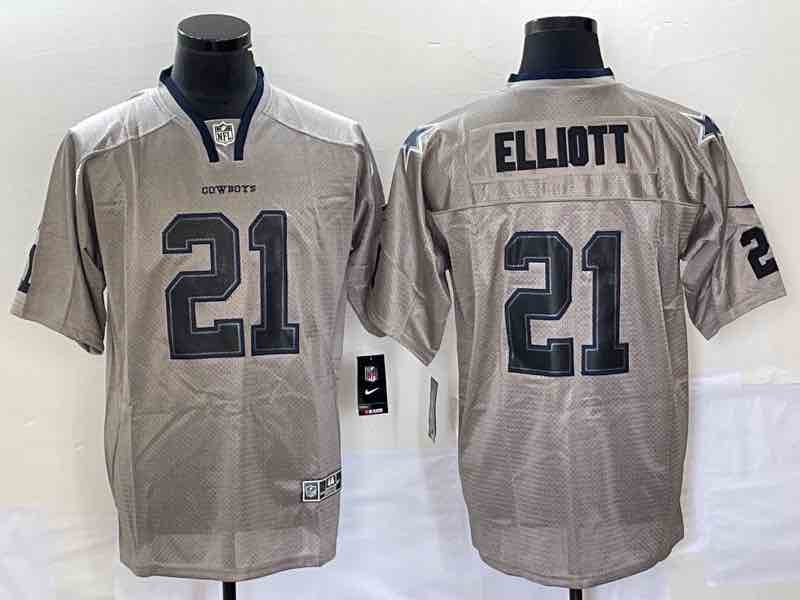 NFL Dallas Cowboys #21 Elliott Grey Classic Jersey