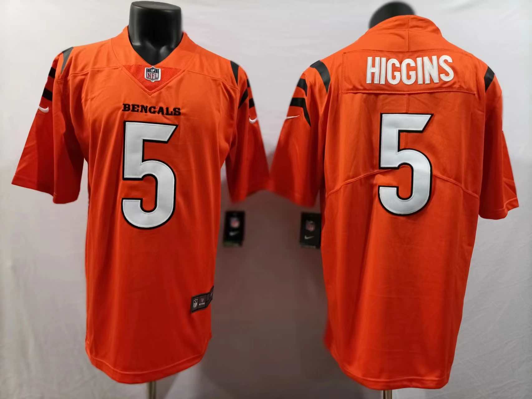 NFL Cincinati Bengals #5 Higgins Orange Vapor Limited Jersey