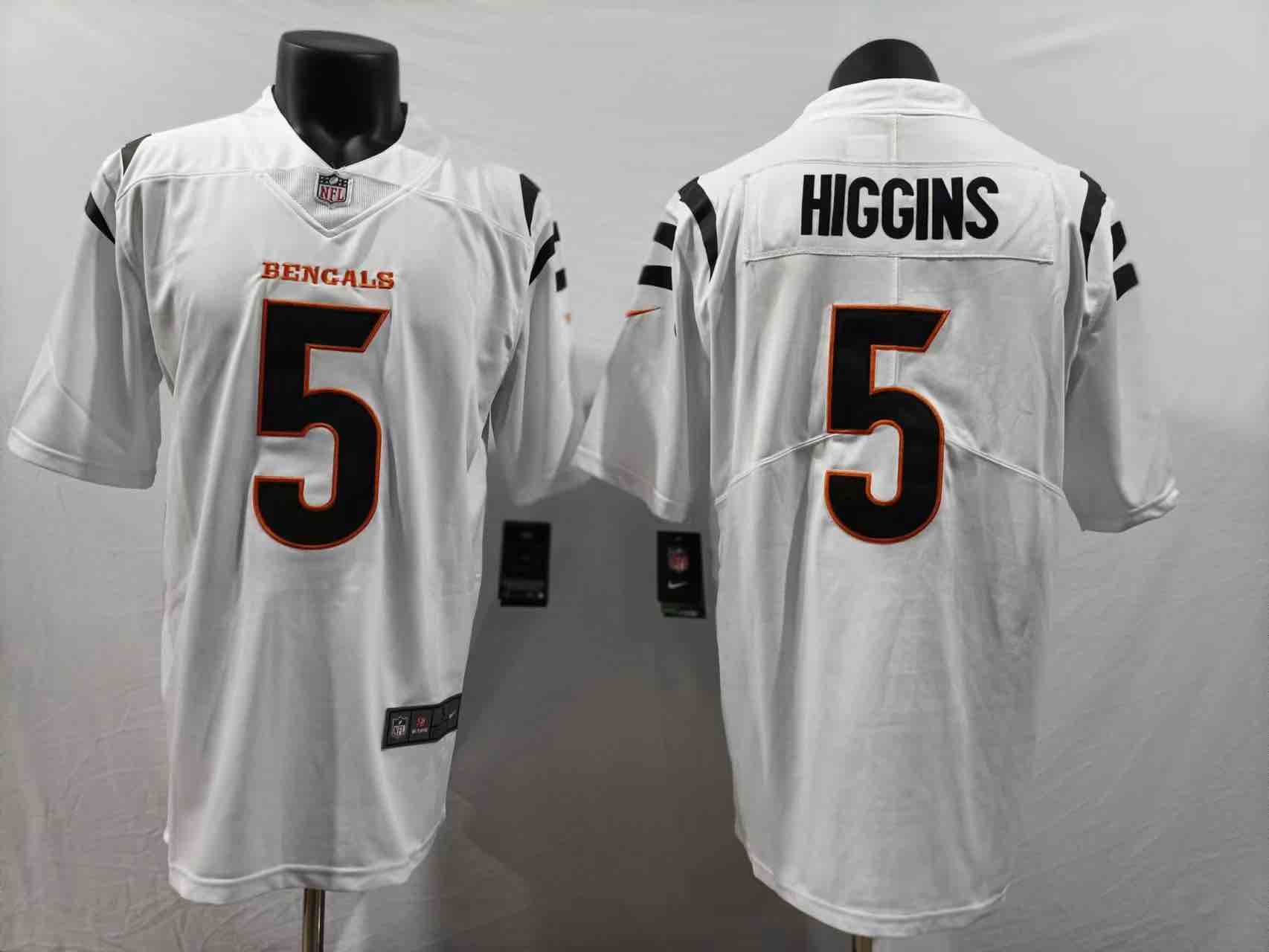 NFL Cincinati Bengals #5 Higgins White Vapor Limited Jersey