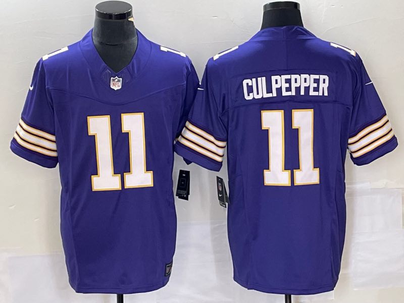 NFL Mineesota Vikings #11 Culpepper Purple Throwback New Jersey